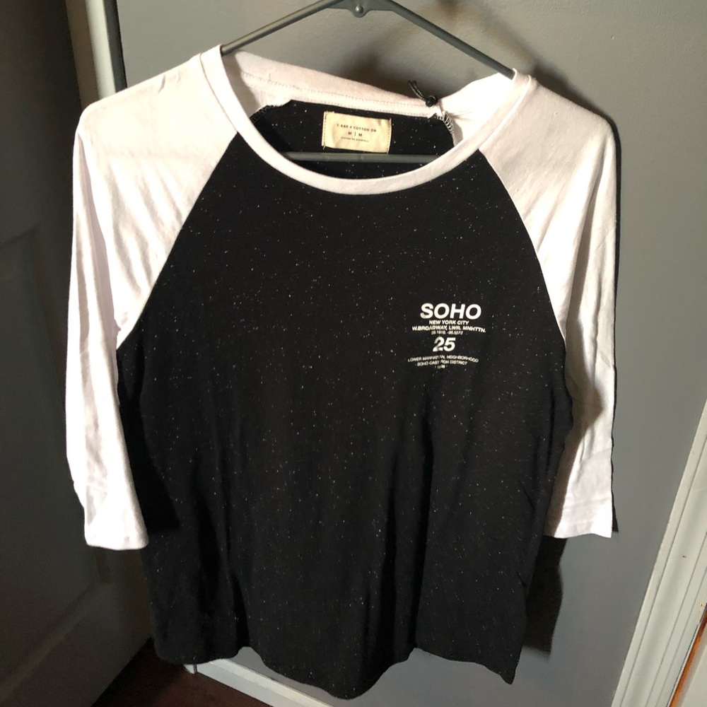 cotton on 3/4 baseball t shirt